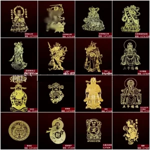 Five Gods of Wealth Zhao Gongming Guan Gong Wen Caishen Gathering Treasure Pot Pixiu Five Gods Gourd Attracting Wealth Mobile Phone Metal Sticker