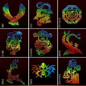 Laser metal sticker for God of Wealth, Guan Gong, Wen Caishen, Ju Baopen, Pixiu, Wuye, Zhaocai, Gourd, mobile phone metal sticker