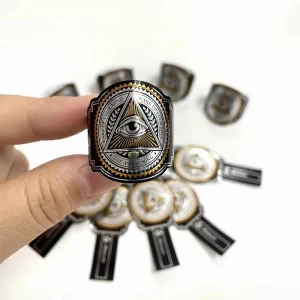 Custom Gold Foil Printing Embossing Cigar Band Labels UV Printed Logo Stickers Maker with Grained Paper for Cohiba Cigars