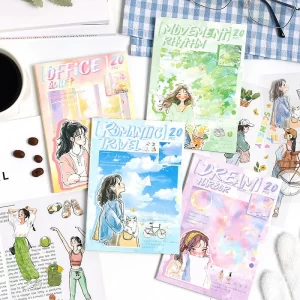 Chasing Ordinary Series PET Stickers, Character Theme, Film Cutting, Hand Account Material Stickers, 20 sheets