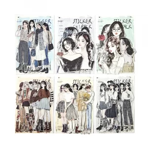 Frost White Overture Series Sticker Pack Laser Character Handbook Decorative Material Stickers 10pcs