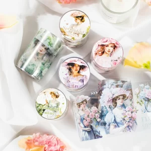 Spring Day Girl Series PET Tape Girl Character Handmade Account Decorative Material Recycling Paste
