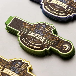 Bandes De Cigares Personnalisees Art Paper Gold Foil Upper Custom Cigar Bands Embossed Cigar Ring Label