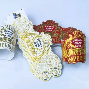 Custom Luxury Gold Stamping Cigar Band Label Embossed Cigar Rings Die Cut Sticker Cigar Label Printing