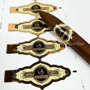 Customize Cigar Band Ring Labels Gold Foil Embossed Cigar Label Printing Custom Cigar Bands Label Sticker