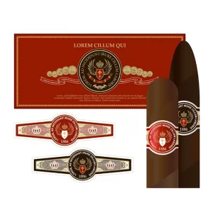 Luxury Cigar Label Band Custom Printed Cigarette Label Embossed Gold Stamping Sticker High-quality Waterproof Cigar Sticker