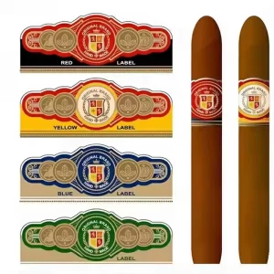 Luxury Design Paper Label Band Print Cigars Hot Stamp Gold Foil Cigar Label Band Cigarette Label Embossed Gold Stamping Sticker