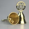 Pentagram Ringing Meditation Brass Hand Ringing Service Bell Meal Bell Tarot Ceremony Surrounding Supplies Golden Small Bell (4)