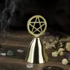 Pentagram Ringing Meditation Brass Hand Ringing Service Bell Meal Bell Tarot Ceremony Surrounding Supplies Golden Small Bell (5)