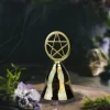 Pentagram Ringing Meditation Brass Hand Ringing Service Bell Meal Bell Tarot Ceremony Surrounding Supplies Golden Small Bell (6)
