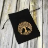 13x18 Tree of Life Velvet Card Bag Small Items Jewelry Crystal Stone Storage Bag Owl Bag Black (1)