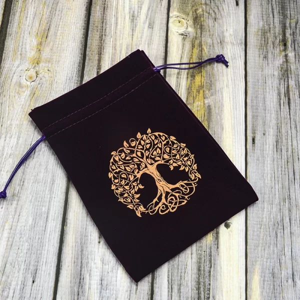 13x18 Tree of Life Velvet Card Bag Small Items Jewelry Crystal Stone Storage Bag Owl Bag Black (12)