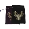 13x18 Tree of Life Velvet Card Bag Small Items Jewelry Crystal Stone Storage Bag Owl Bag Black (2)