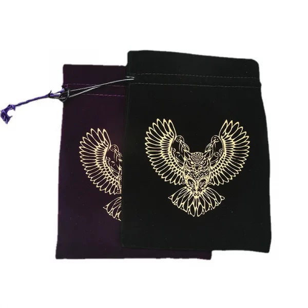 13x18 Tree of Life Velvet Card Bag Small Items Jewelry Crystal Stone Storage Bag Owl Bag Black (2)