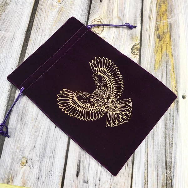 13x18 Tree of Life Velvet Card Bag Small Items Jewelry Crystal Stone Storage Bag Owl Bag Black (3)