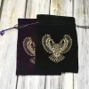 13x18 Tree of Life Velvet Card Bag Small Items Jewelry Crystal Stone Storage Bag Owl Bag Black (8)