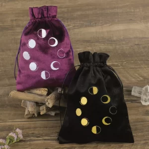 13x18cm Moon and Lunar Eclipse Changes Tarot Card Special Card Bag Card Small Items Jewelry Crystal Stone Storage Bag
