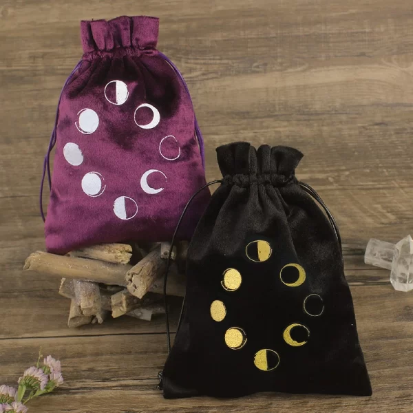 13x18cm Moon and Lunar Eclipse Changes Tarot Card Special Card Bag Card Small Items Jewelry Crystal Stone Storage Bag (5)