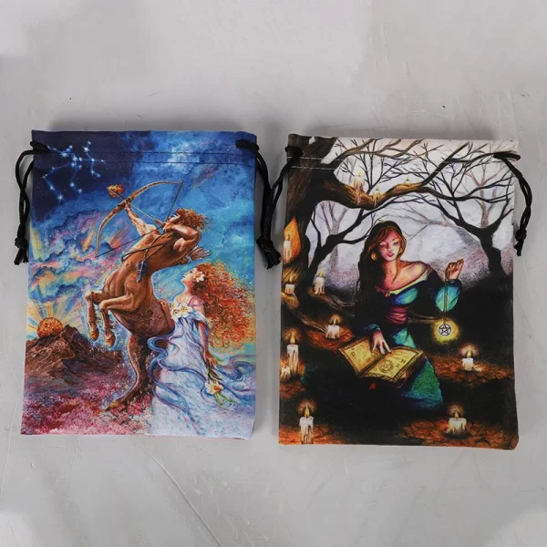 14x18cm double-sided velvet bag, Christmas and Halloween gift bag, small item storage gift bag (11)