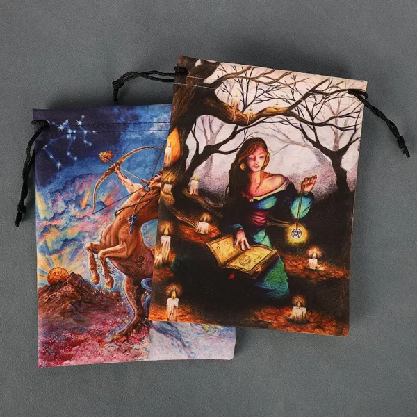 14x18cm double-sided velvet bag, Christmas and Halloween gift bag, small item storage gift bag (3)