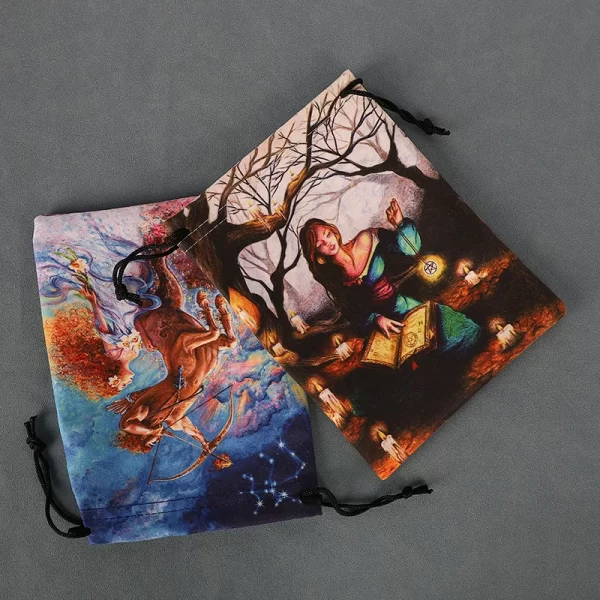 14x18cm double-sided velvet bag, Christmas and Halloween gift bag, small item storage gift bag (5)