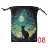 2 Black Cat Double sided Color Printed Velvet Bag Lise Velvet Talob Bag Tarot Table Bag Gift Bundle Pocket Crystal Bag (9)