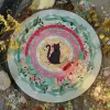 2024 New Black Cat Spirit Pendant Unknown Ceremony Pad Color Printed Circular Meditation Rubber Pad Mouse Pad (2)