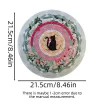 2024 New Black Cat Spirit Pendant Unknown Ceremony Pad Color Printed Circular Meditation Rubber Pad Mouse Pad (9)