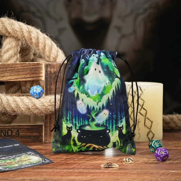 2024 New Cat Crystal Velvet Bag Animal Card Speed Pocket Tarot Card Bag Storage Bag Gift Bag (10)