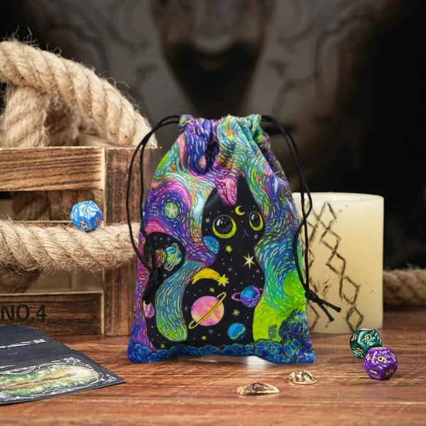 2024 New Cat Crystal Velvet Bag Animal Card Speed Pocket Tarot Card Bag Storage Bag Gift Bag (17)