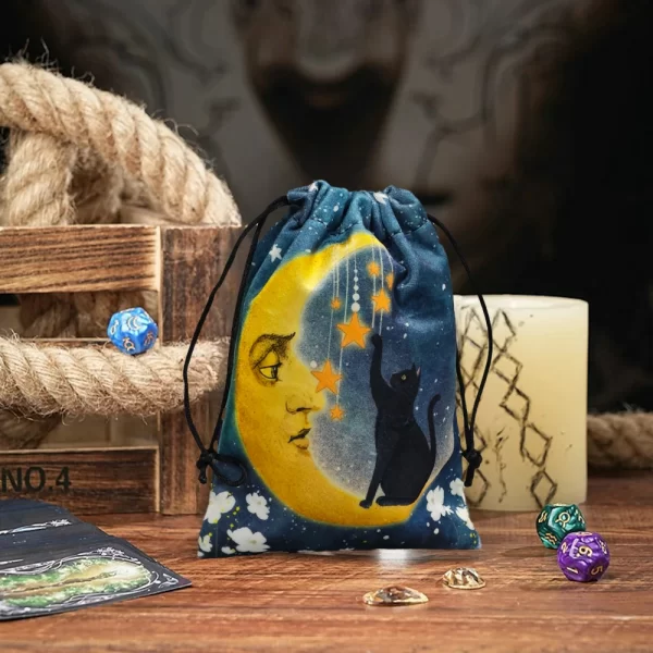 2024 New Cat Crystal Velvet Bag Animal Card Speed Pocket Tarot Card Bag Storage Bag Gift Bag (20)