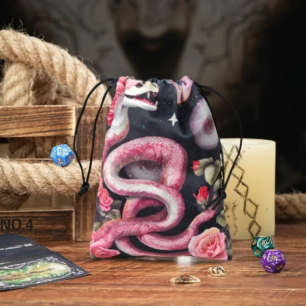 2024 New Colorful Animal Snake Velvet Bag Card Speed Pocket Tarot Card Storage Bag Crystal Gem Gift Bag (11)