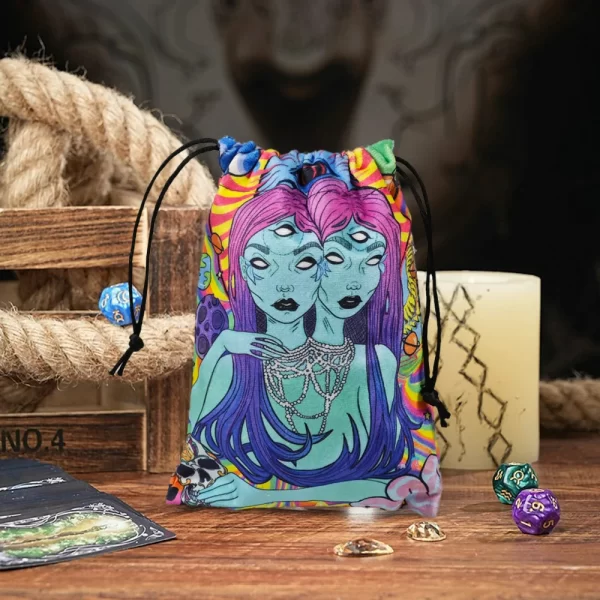 2024 New Colorful Animal Snake Velvet Bag Card Speed Pocket Tarot Card Storage Bag Crystal Gem Gift Bag (12)