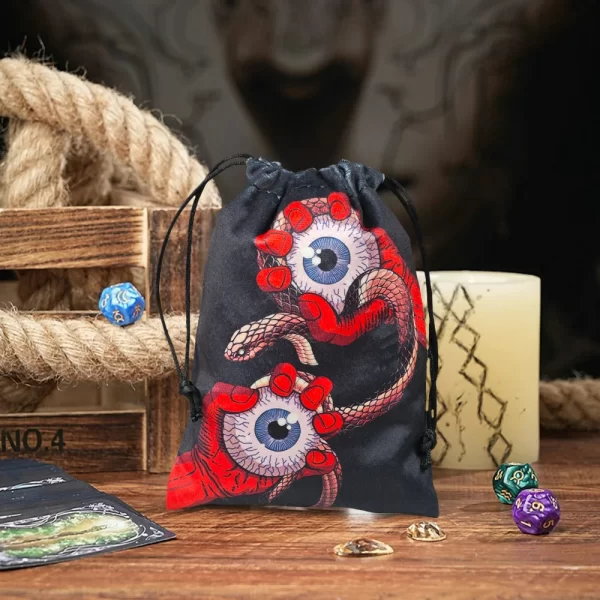 2024 New Colorful Animal Snake Velvet Bag Card Speed Pocket Tarot Card Storage Bag Crystal Gem Gift Bag (14)
