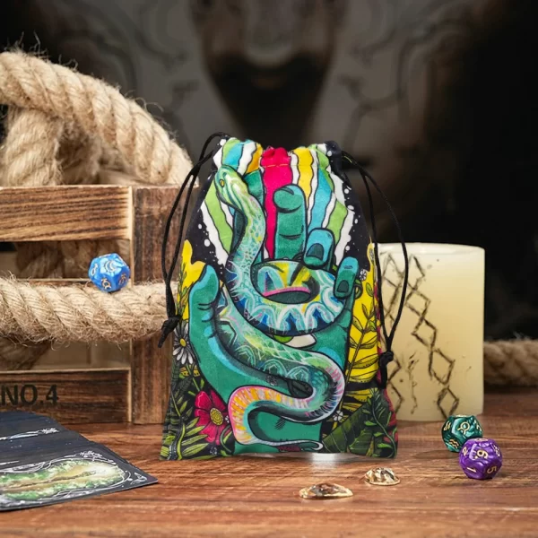 2024 New Colorful Animal Snake Velvet Bag Card Speed Pocket Tarot Card Storage Bag Crystal Gem Gift Bag (15)