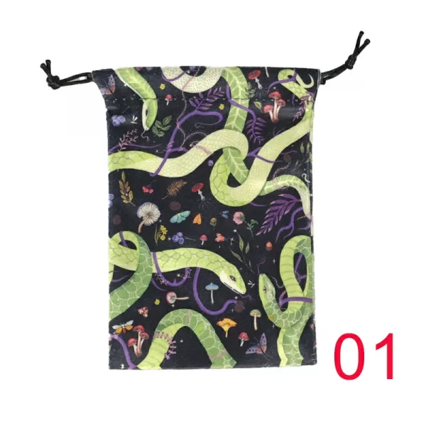 2024 New Colorful Animal Snake Velvet Bag Card Speed Pocket Tarot Card Storage Bag Crystal Gem Gift Bag (17)