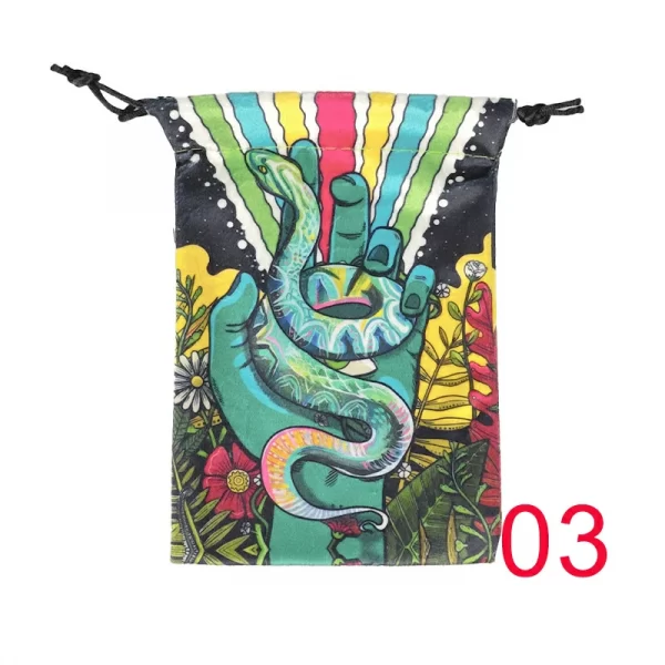 2024 New Colorful Animal Snake Velvet Bag Card Speed Pocket Tarot Card Storage Bag Crystal Gem Gift Bag (19)