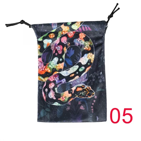2024 New Colorful Animal Snake Velvet Bag Card Speed Pocket Tarot Card Storage Bag Crystal Gem Gift Bag (21)