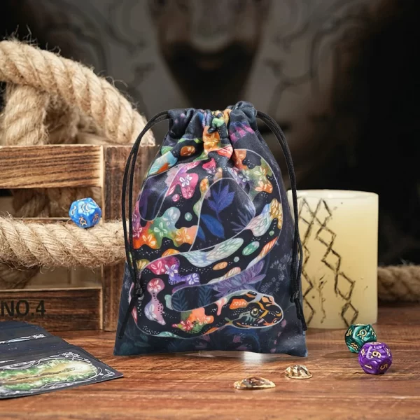 2024 New Colorful Animal Snake Velvet Bag Card Speed Pocket Tarot Card Storage Bag Crystal Gem Gift Bag (27)