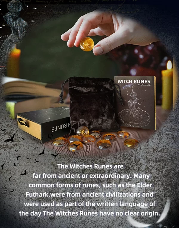 2024 New Witch Runes Glass Carving Witch Letter Symbols Inscription Stone 13-Piece Engraved Symbols (12)