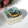 2024 new arrival black cat crystal box velvet jewelry box inscription dice storage box jewelry gift box zipper cloth box (13)