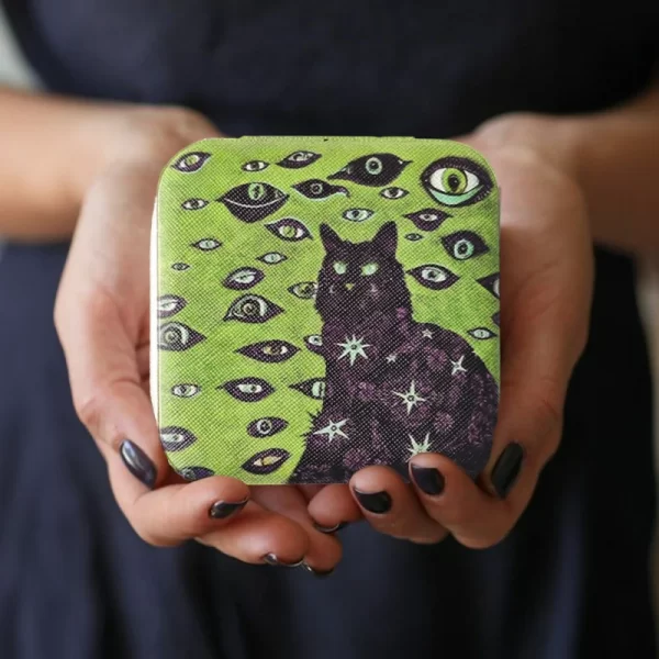 2024 new arrival black cat crystal box velvet jewelry box inscription dice storage box jewelry gift box zipper cloth box (15)