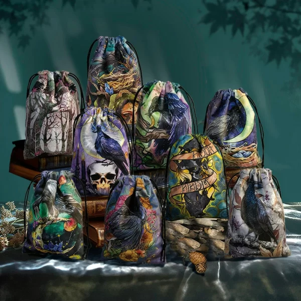 2024 new color velvet bag drawstring drawstring, animal crow brand bag, cloth bag, jewelry bag, gift bag (28)