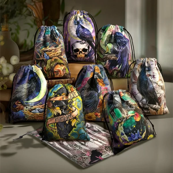 2024 new color velvet bag drawstring drawstring, animal crow brand bag, cloth bag, jewelry bag, gift bag (5)