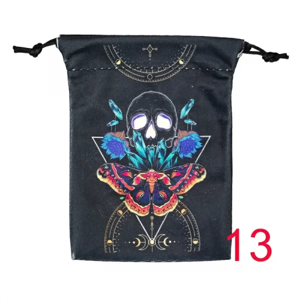 2024 new double-sided color printed butterfly velvet cloth bag, animal card speed pocket, tarot bag, storage bag, gift bag (10)