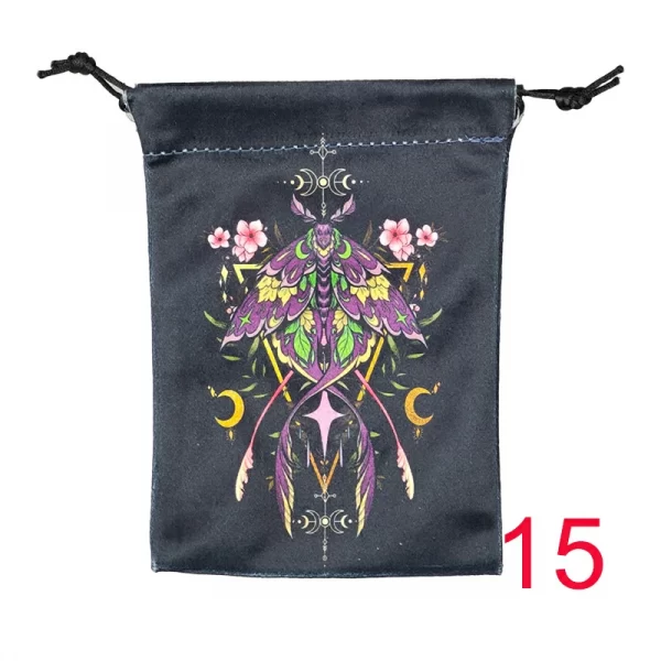 2024 new double-sided color printed butterfly velvet cloth bag, animal card speed pocket, tarot bag, storage bag, gift bag (12)