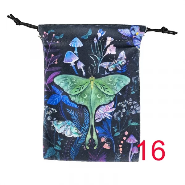2024 new double-sided color printed butterfly velvet cloth bag, animal card speed pocket, tarot bag, storage bag, gift bag (13)