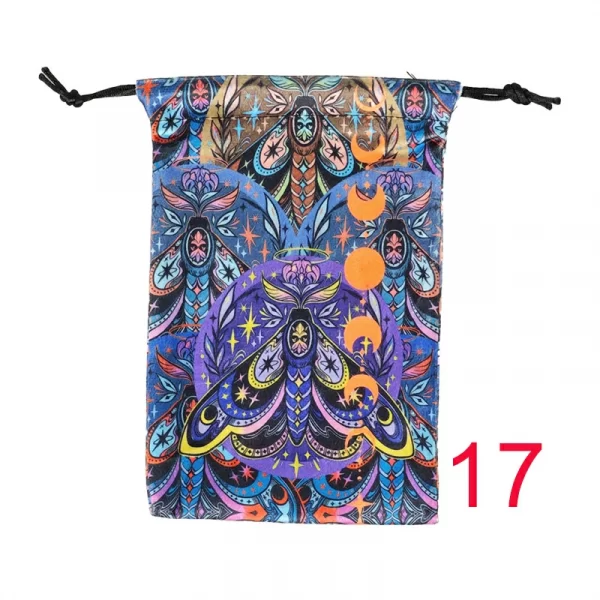 2024 new double-sided color printed butterfly velvet cloth bag, animal card speed pocket, tarot bag, storage bag, gift bag (14)