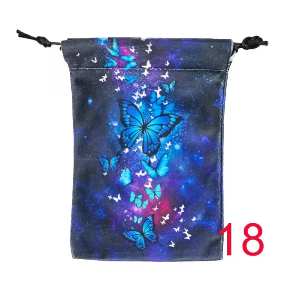 2024 new double-sided color printed butterfly velvet cloth bag, animal card speed pocket, tarot bag, storage bag, gift bag (15)