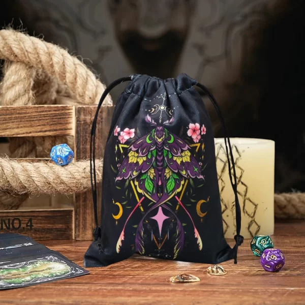2024 new double-sided color printed butterfly velvet cloth bag, animal card speed pocket, tarot bag, storage bag, gift bag (16)